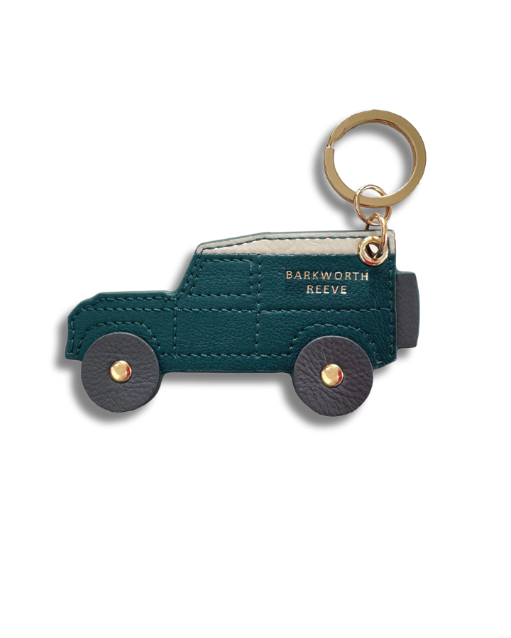 4x4 truck kerying with green leather body stitch detail and cream room