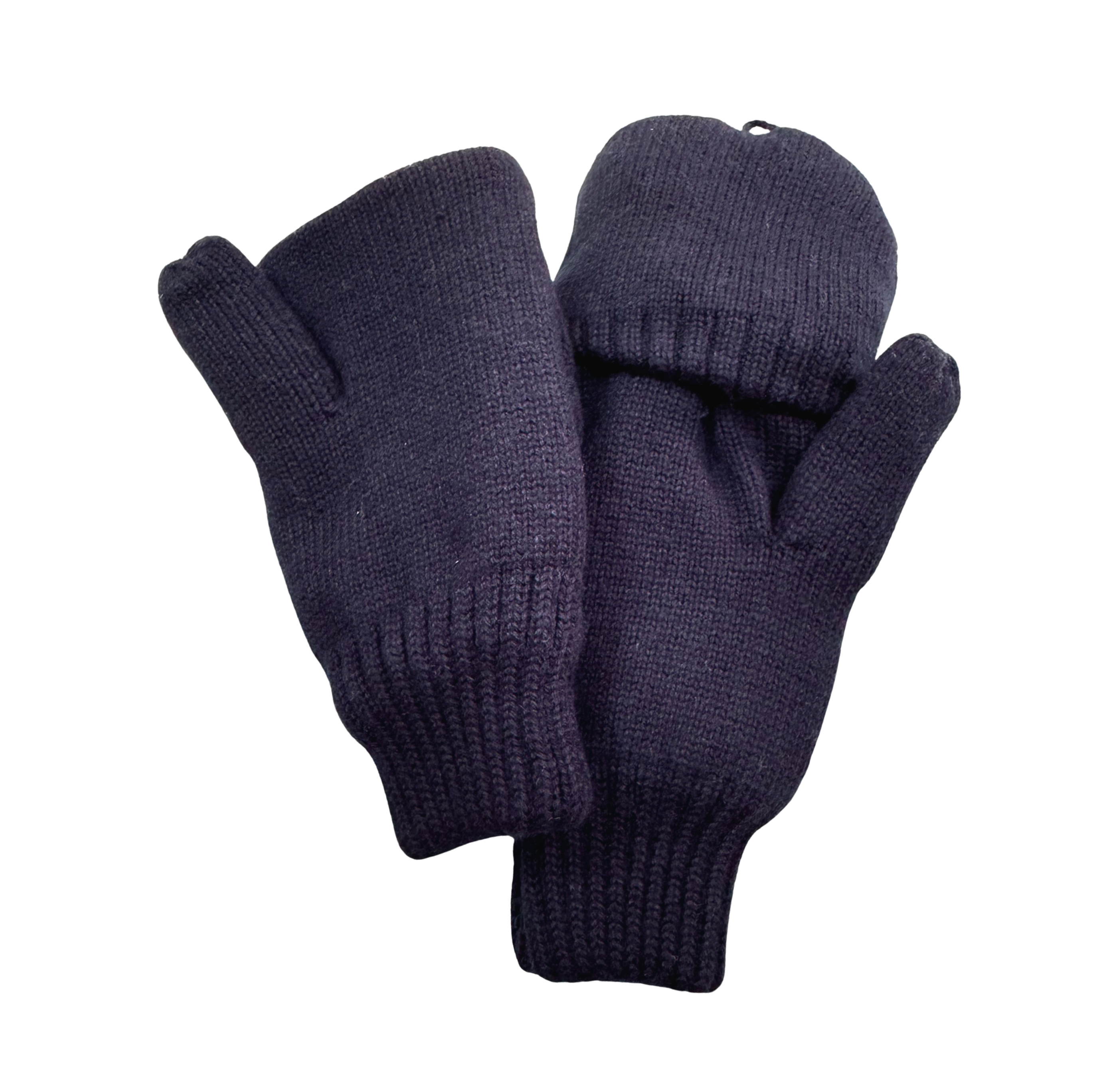 Knitted Flip Mitt Gloves Borg lined