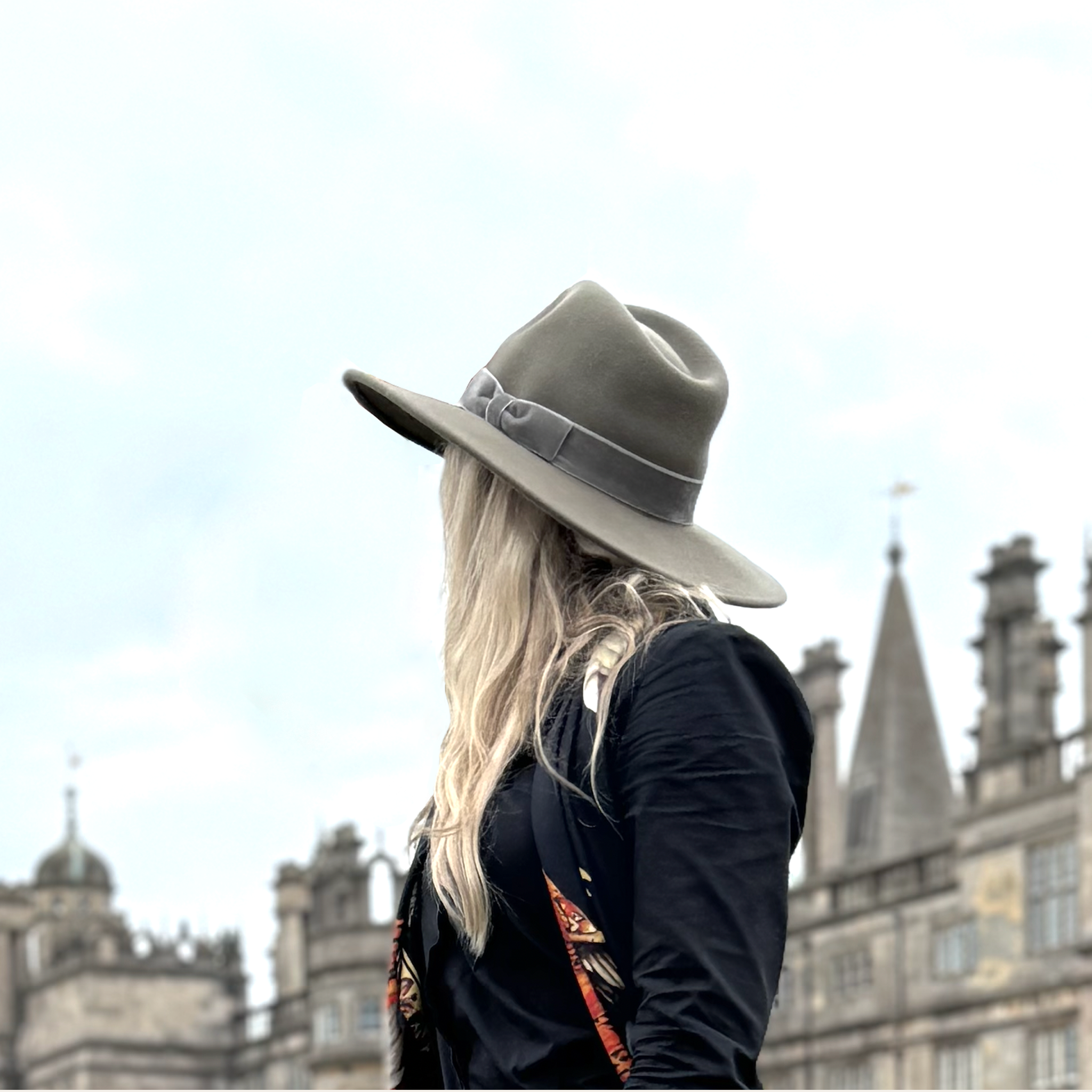 Gunby Woollen Wide Brimmed Fedora Hat in Soft Olive Green
