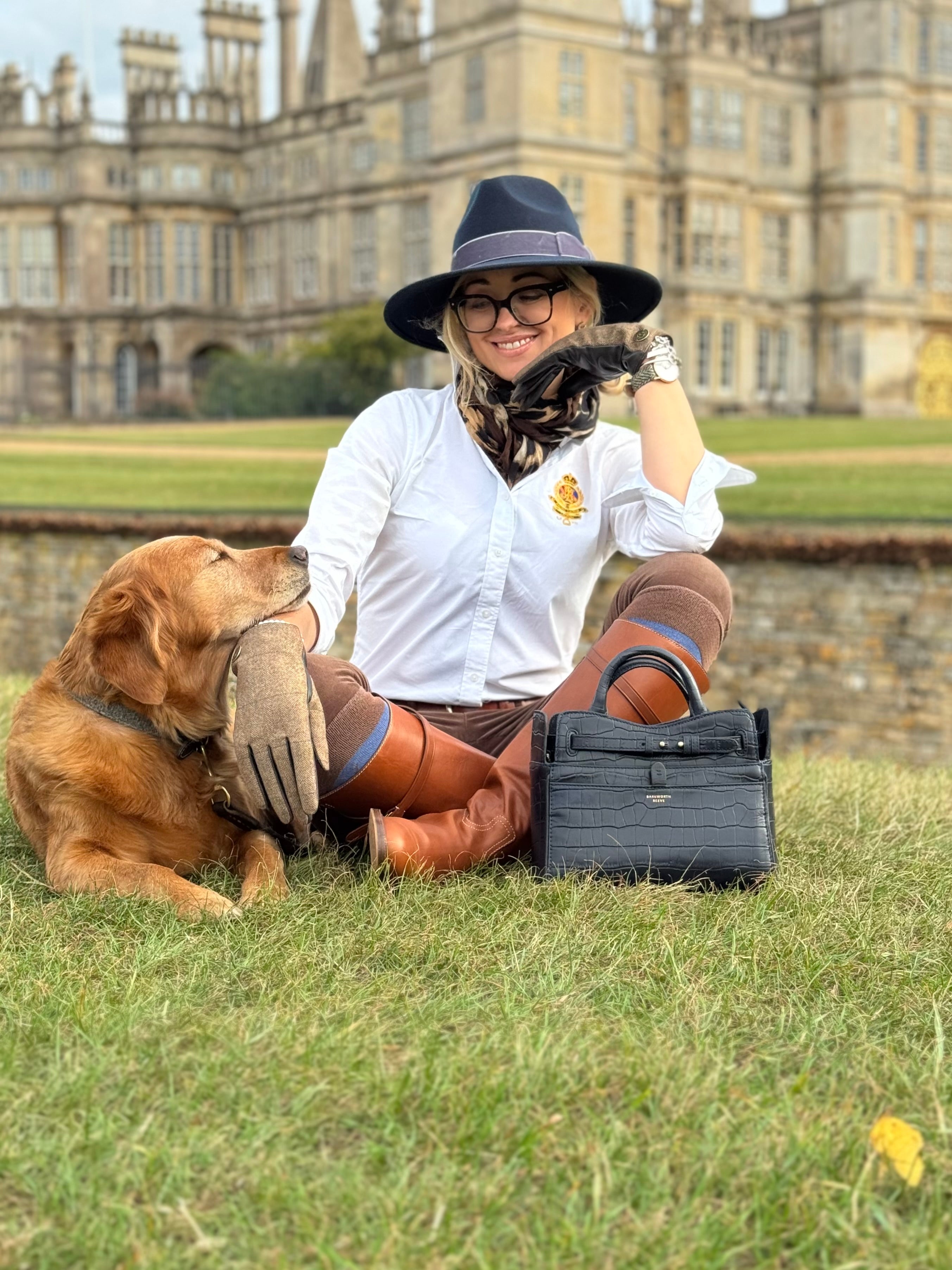 Ladies Tweed & Leather Gloves with Knitted Cashmere Mix Lining