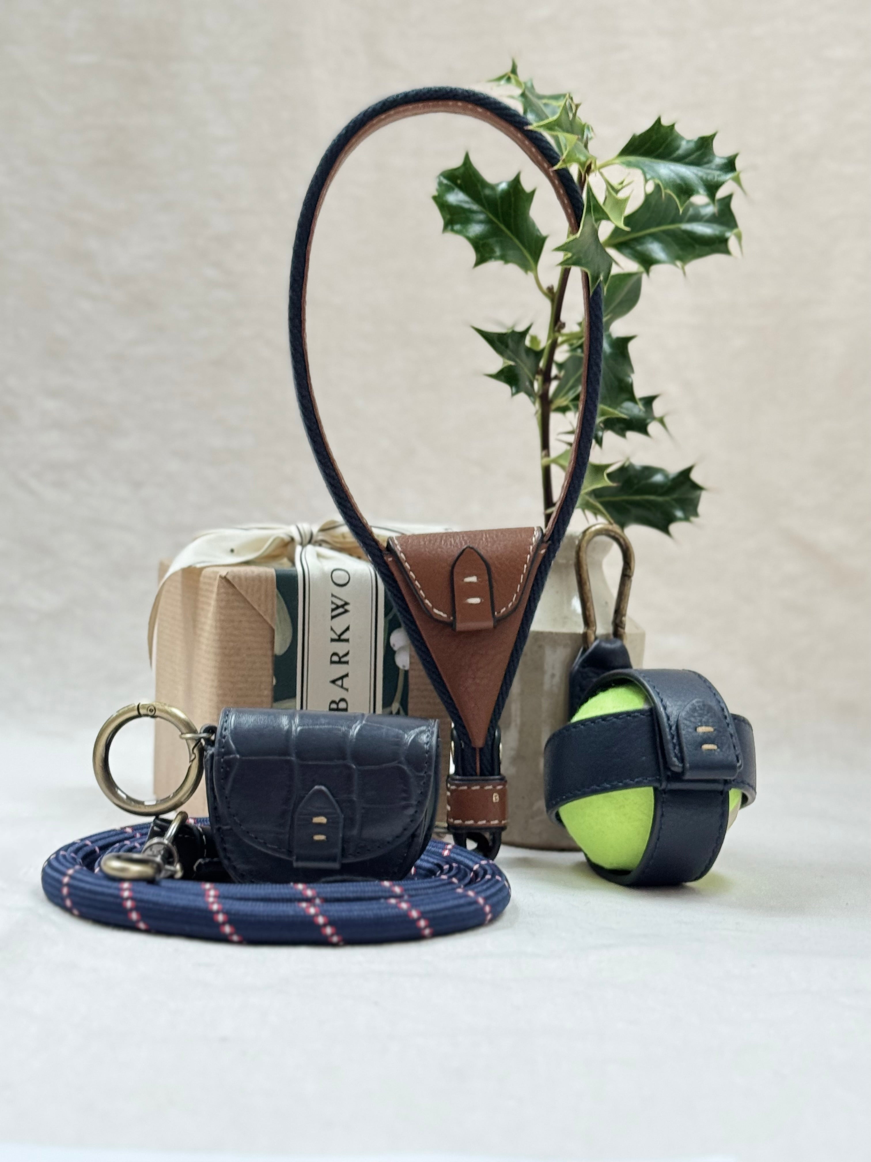 The Complete Dog Gift Set: Leather Lead, Pouch & Ball Holder