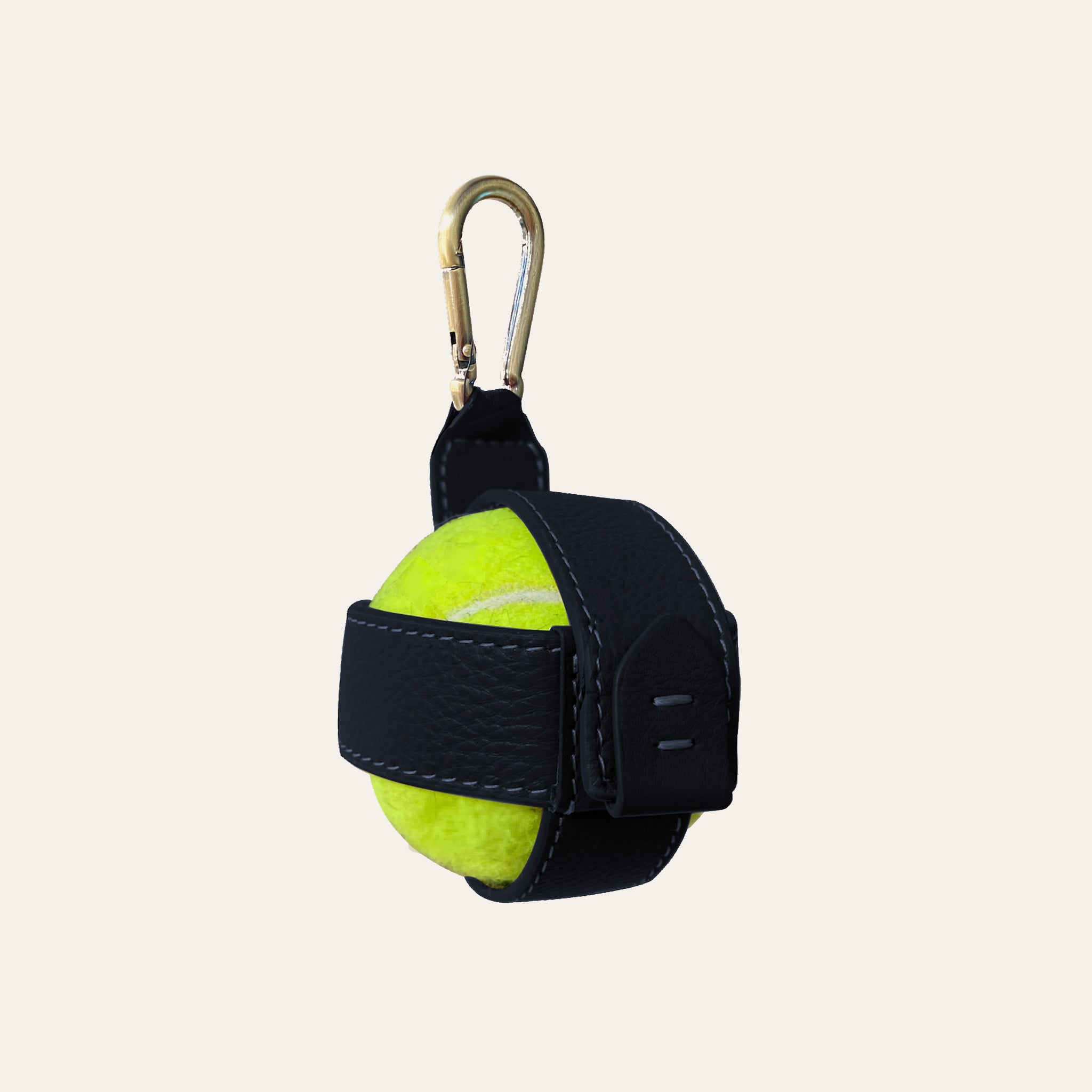 Dog Ball Holder in Navy Leather