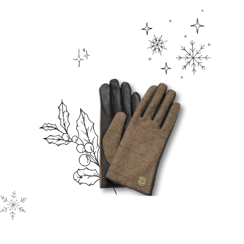 Foxley Clutch Bag and Tweed & Leather Gloves