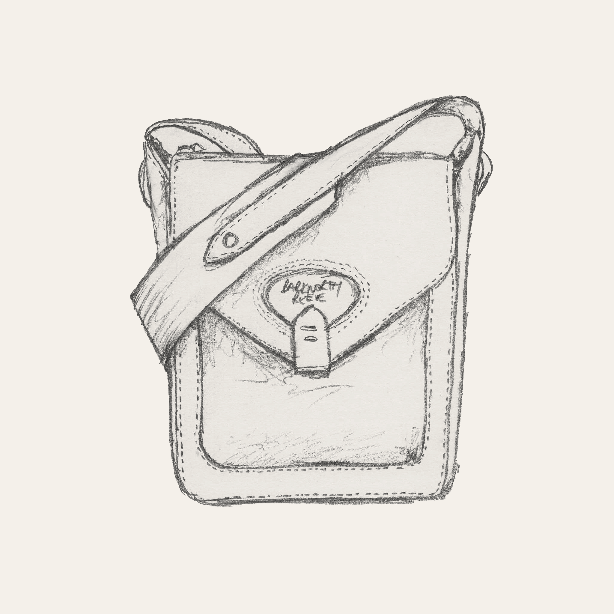 Hackthorn Navy Leather Crossbody Bag with Adjustable Webbing Strap