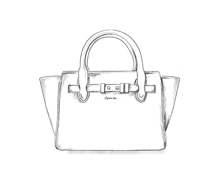 pencil sketch of Middleton handbag by barkworth reeve