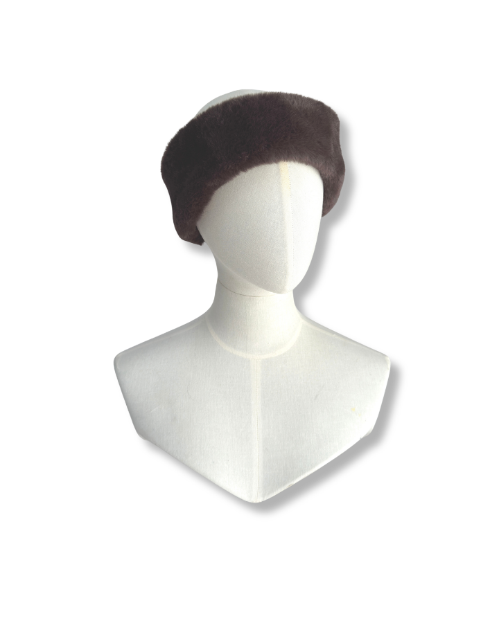 Wilding Reversible Velvet & Faux Fur Headband in Merlot & Chocolate