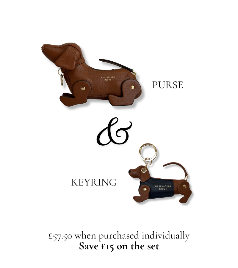 Mini Tan Sausage Dog Gift Set (Doogle Purse & Keyring).