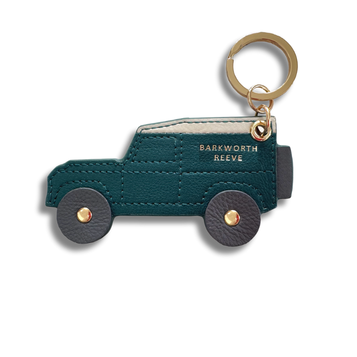 4x4 truck kerying with green leather body stitch detail and cream room