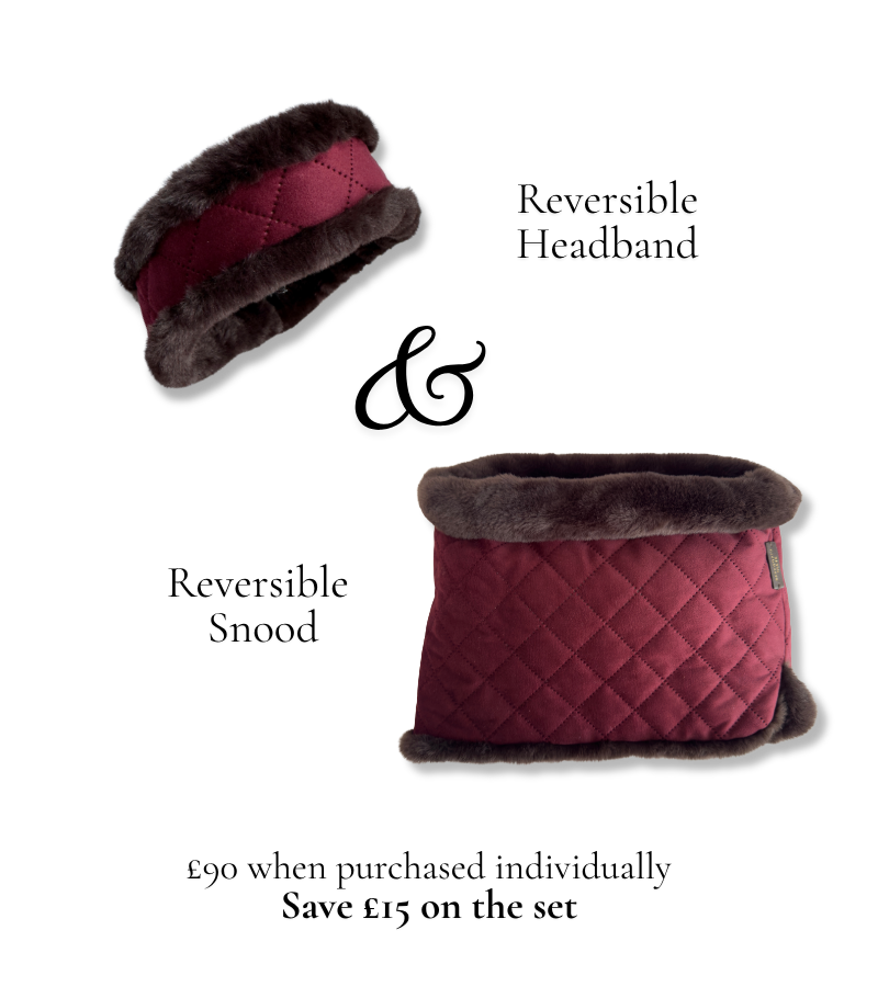 Wilding Velvet & Faux Fur Set | Snood & Headband in Merlot & Chocolate