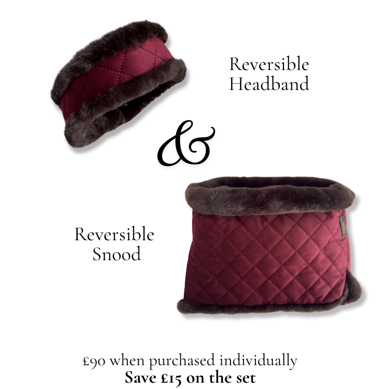 Wilding Velvet & Faux Fur Set | Snood & Headband in Merlot & Chocolate