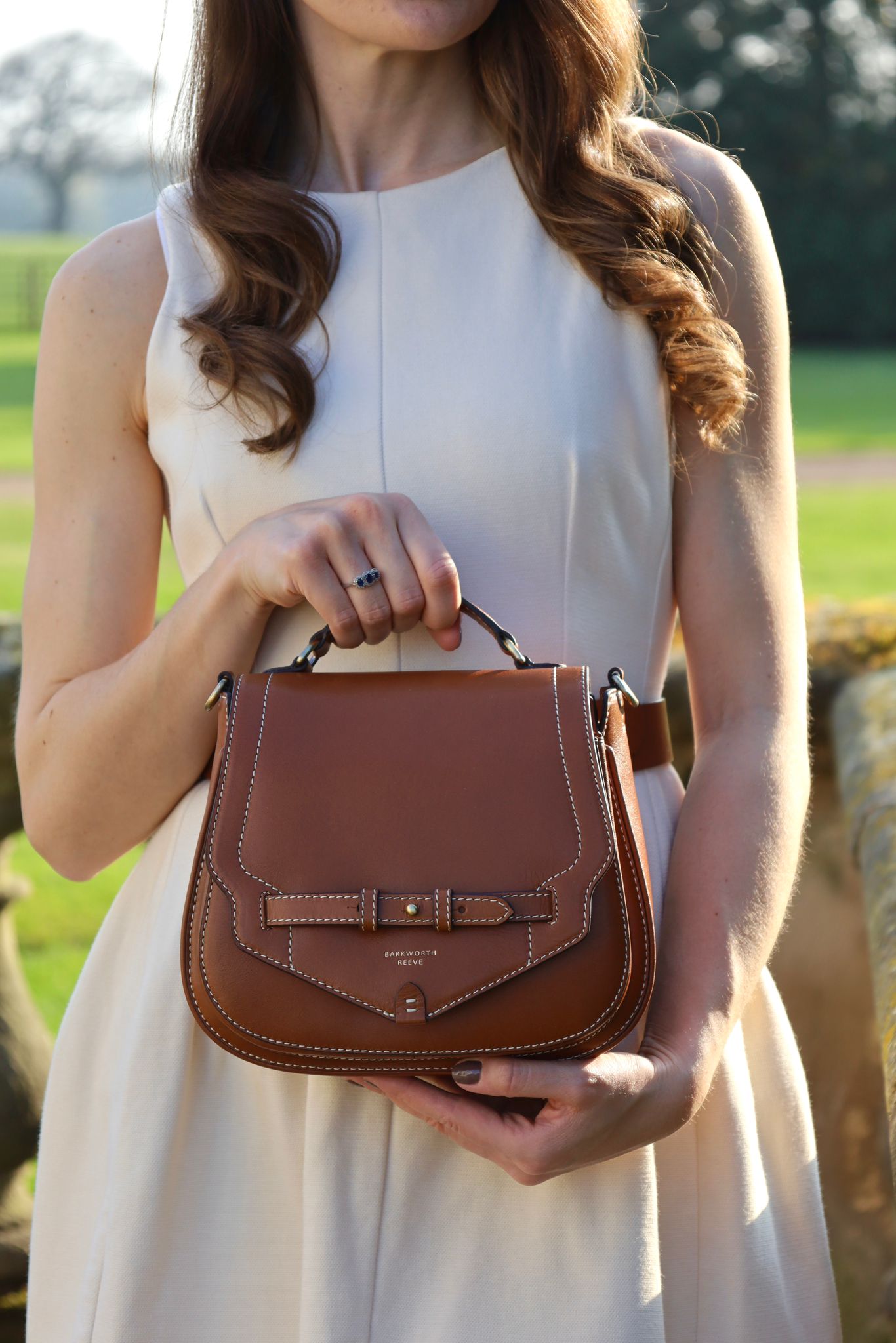 Felperhsam Saddle Bag in Tan Polished Estate Leather