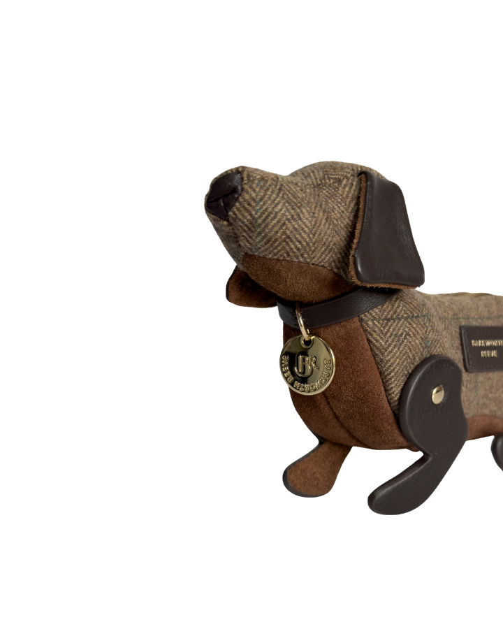 Doogle the Puppy Purse, in Tweed & Tan Suede