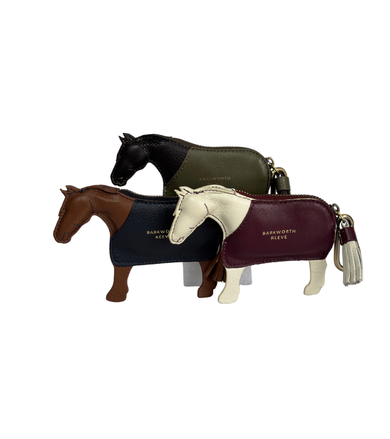 Pony Coin Purse in Lt Grey & Ruby Grain