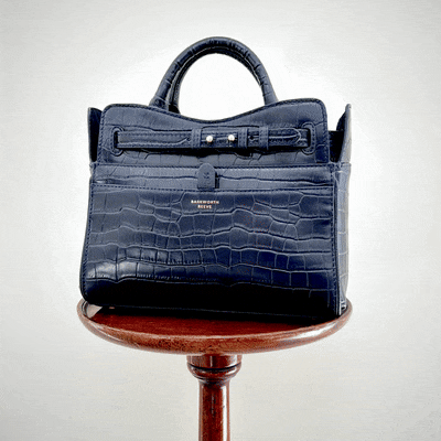 Ambridge in Navy Croc Embossed Leather