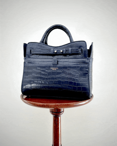 Ambridge in Navy Croc Embossed Leather