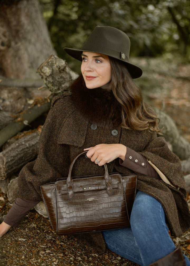 Middleton Bag in Chocolate Croc Embossed Leather – Barkworth Reeve