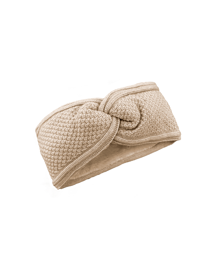 Moss Knit Headband in Cream