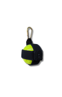 Dog Ball Holder in Navy Leather with tennis ball