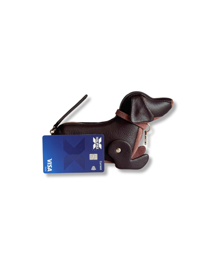 Doogle the Puppy Purse, in Truffle Plum & Rosewood Pink