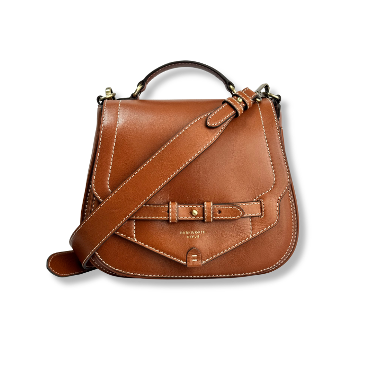 Felperhsam Saddle Bag in Tan Polished Estate Leather