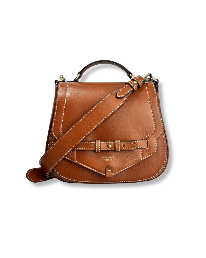 Felperhsam Saddle Bag in Tan Polished Estate Leather