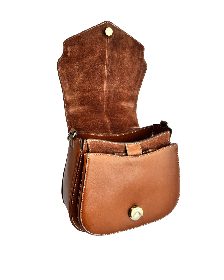 Felperhsam Saddle Bag in Tan Polished Estate Leather