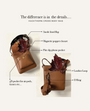 tan saddle bag open with annotations 