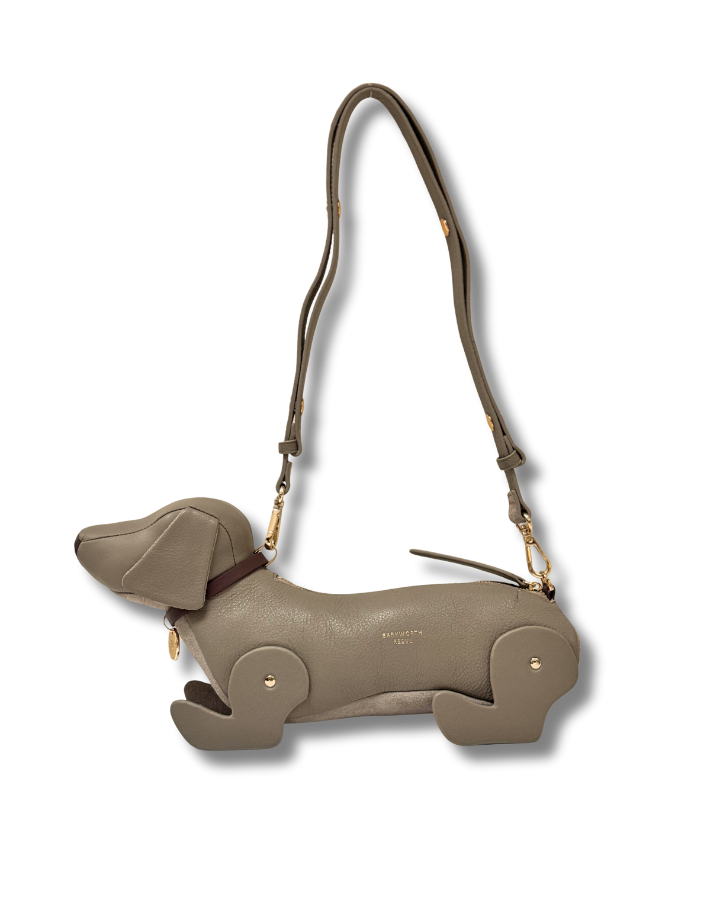 Hugo Sausage Dog Bag in Isabella Grey Grain