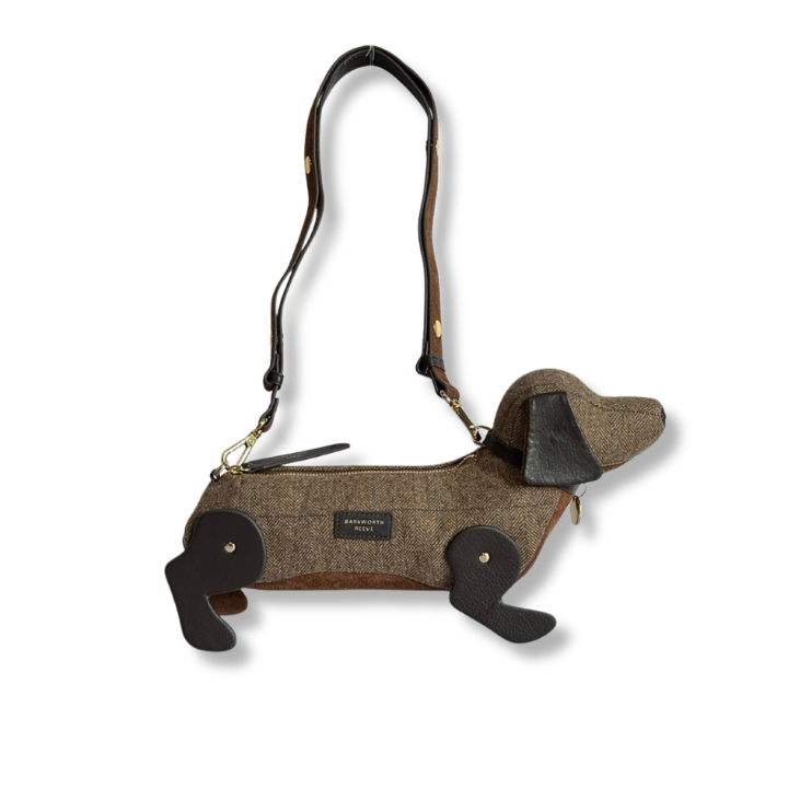 Hugo Sausage Dog Bag in Herringbone Tweed