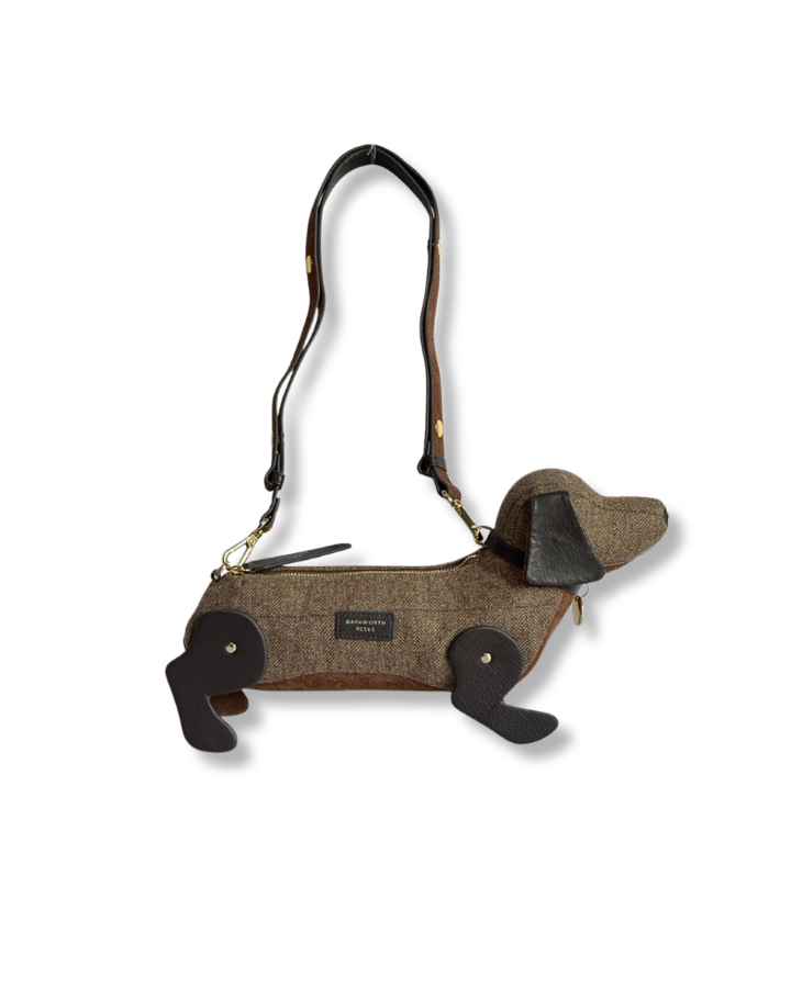 Hugo Sausage Dog Bag in Herringbone Tweed