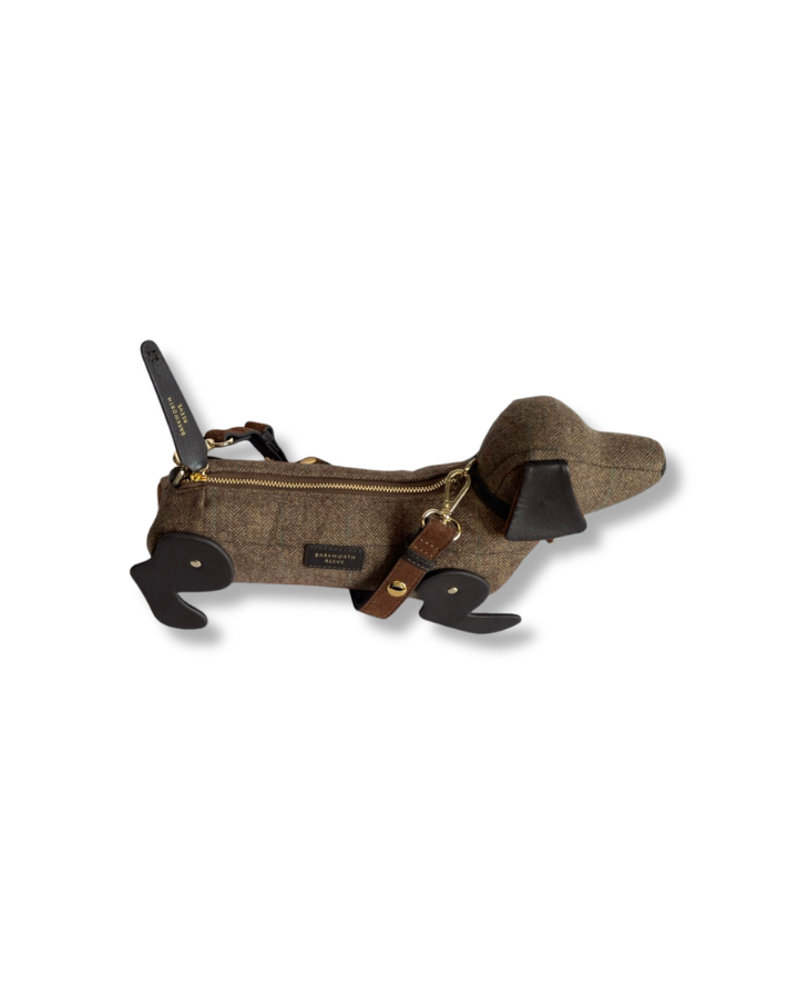 Hugo Sausage Dog Bag in Herringbone Tweed