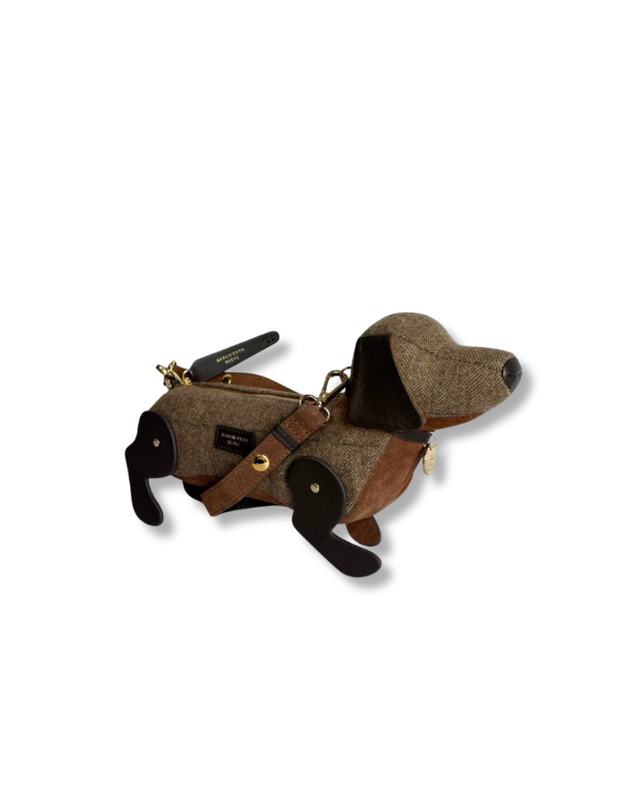 Hugo Sausage Dog Bag in Herringbone Tweed
