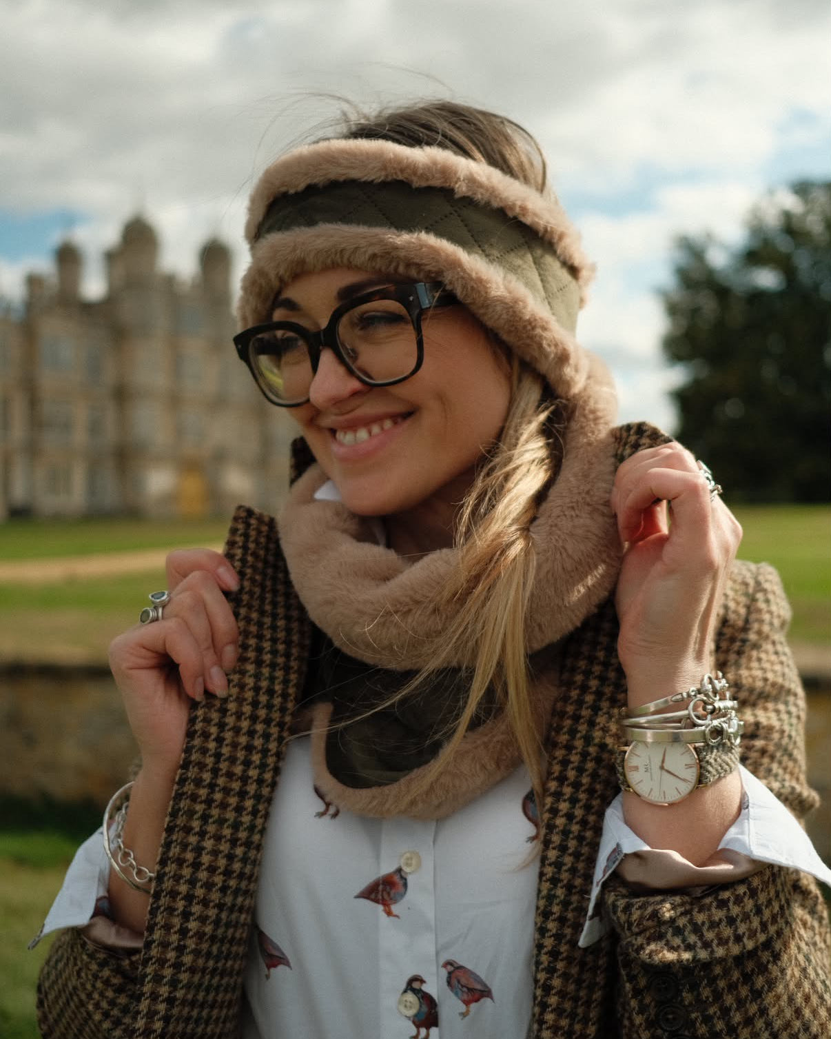 Wilding Reversible Velvet & Faux Fur Headband in Olive & Fawn