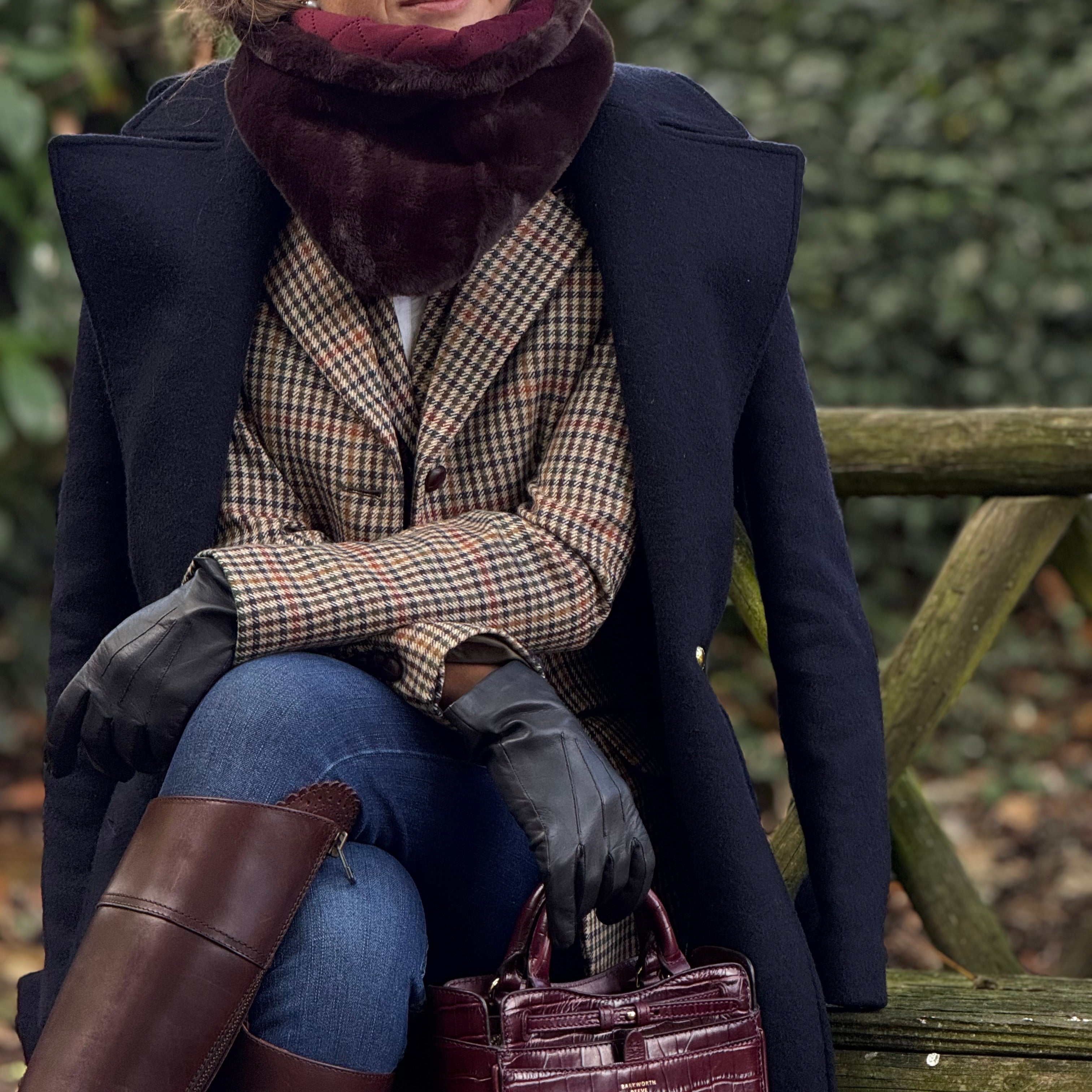 Ambridge Mini in Glossy Oxblood Croc