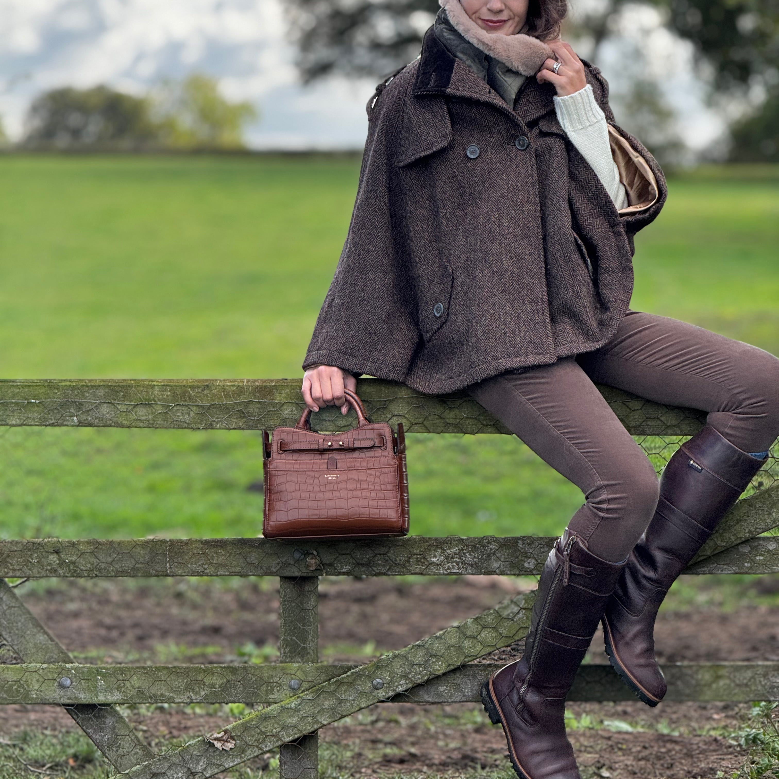 Ambridge in Tan Croc Embossed Leather