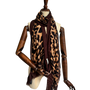 mannequin wearing leopard print scarf