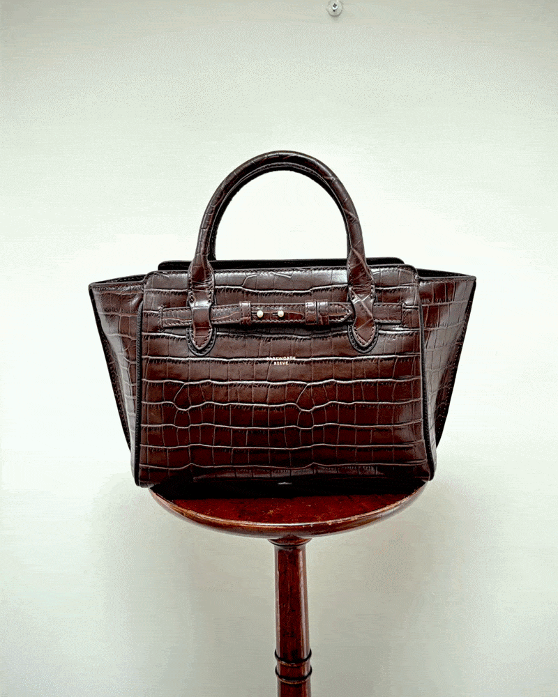 Middleton Bag in Chocolate Croc Embossed Leather