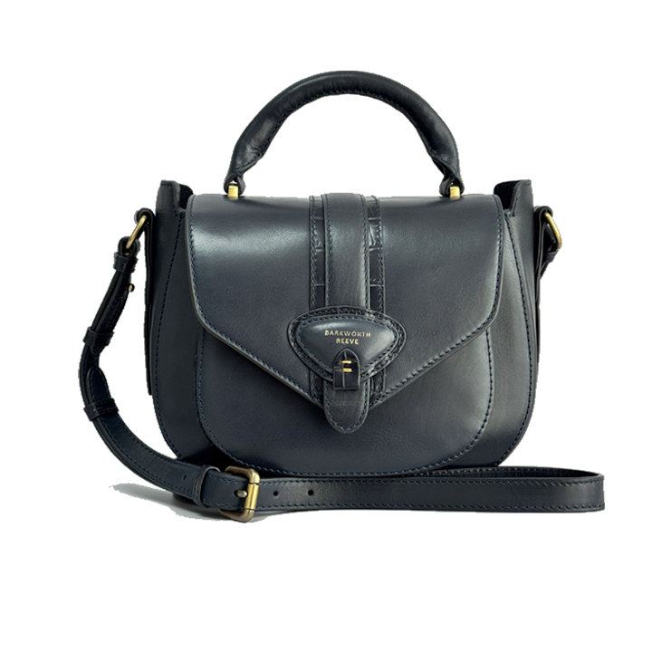 Belton Saddle in Navy Polished Estate Leather