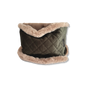 Wilding Reversible Velvet & Faux Fur Snood in Olive & Fawn
