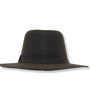 Dark brown fedora hat on a white background