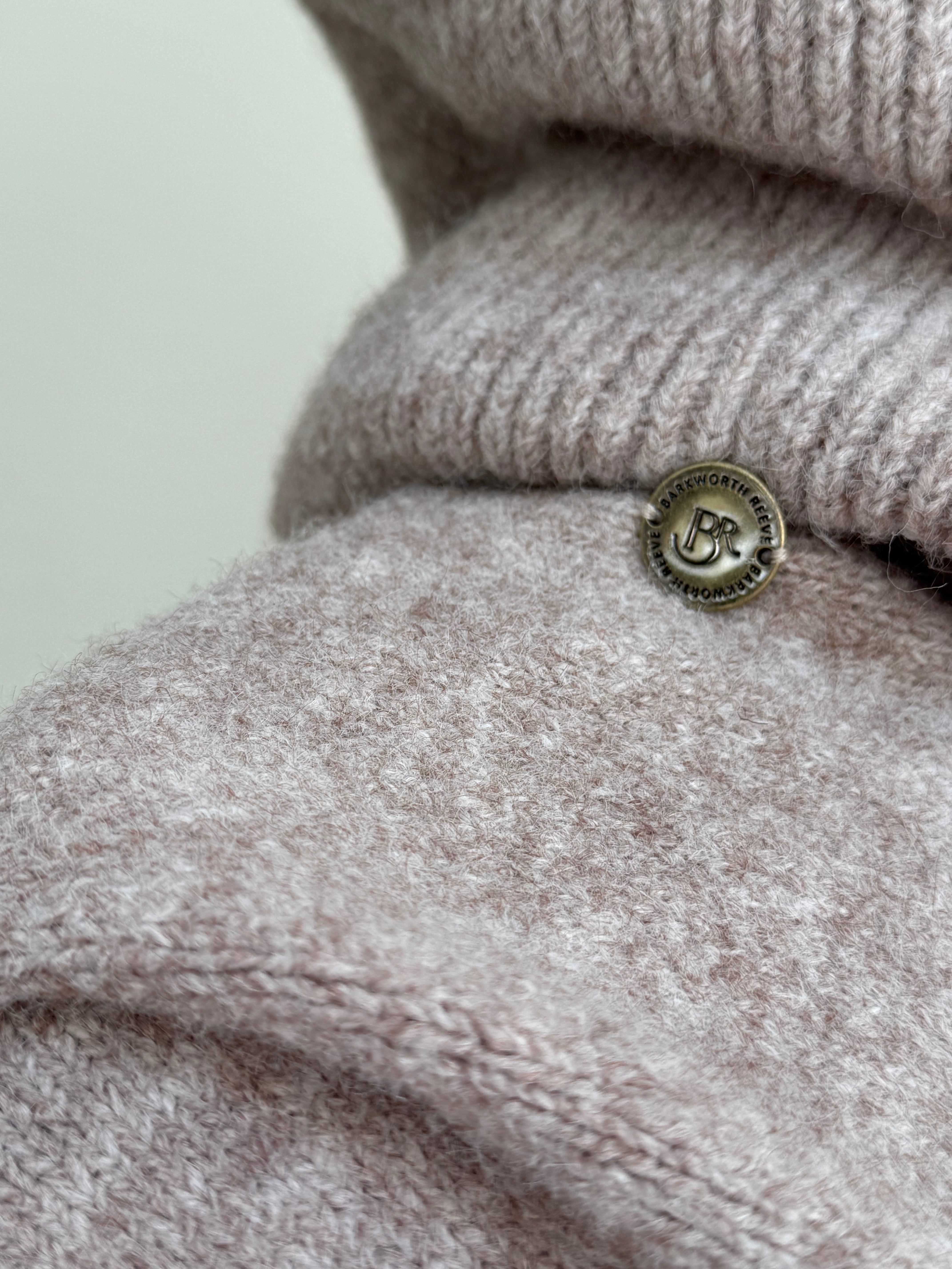 Knitted Roll Neck Poncho - Oat Marl