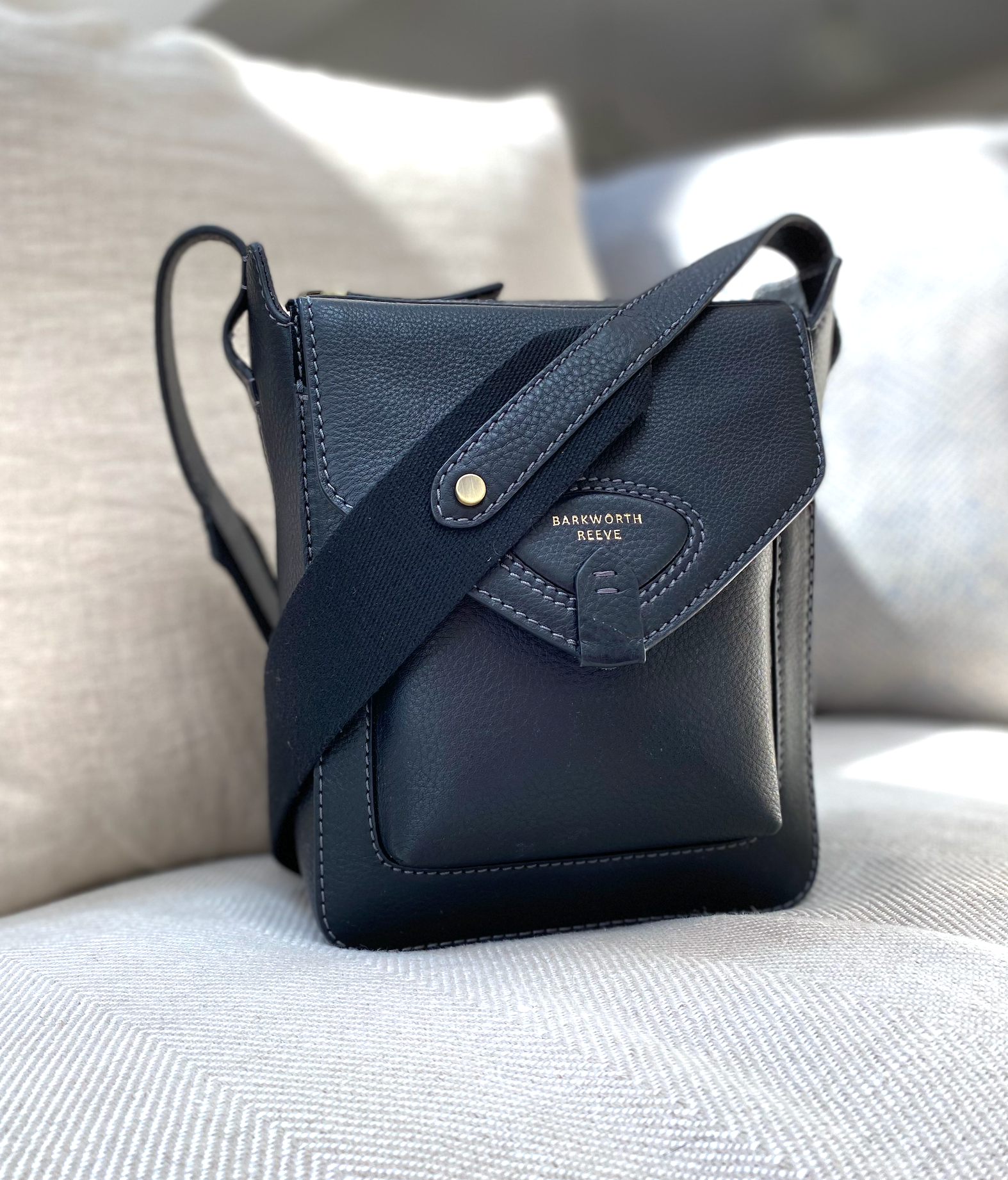 Hackthorn Black Leather Crossbody Bag