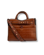 Ambridge in Tan Croc Embossed Leather