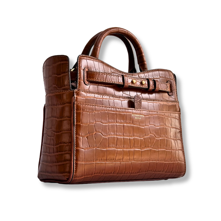 Ambridge in Tan Croc Embossed Leather
