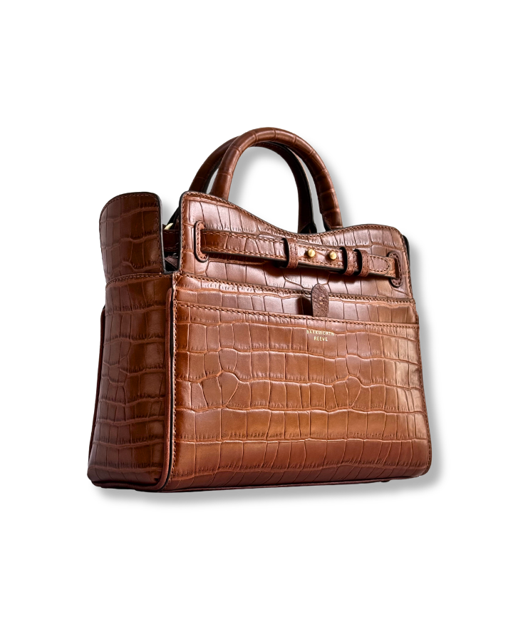 Ambridge in Tan Croc Embossed Leather