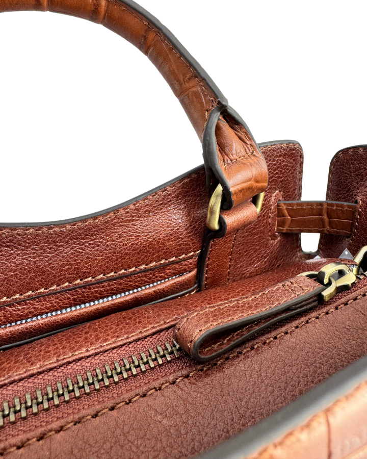 Ambridge in Tan Croc Embossed Leather
