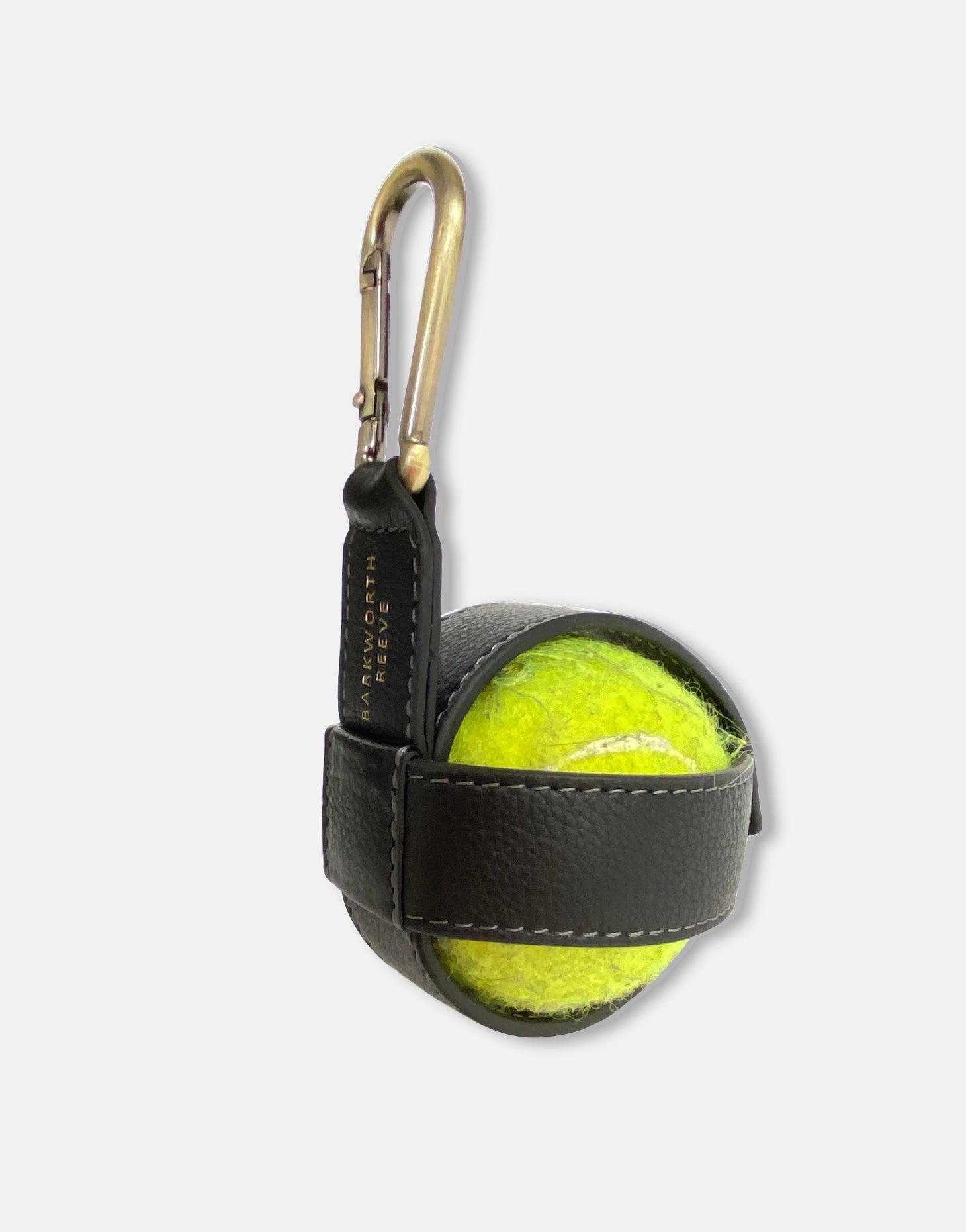 Dog Ball Holder in Black Leather