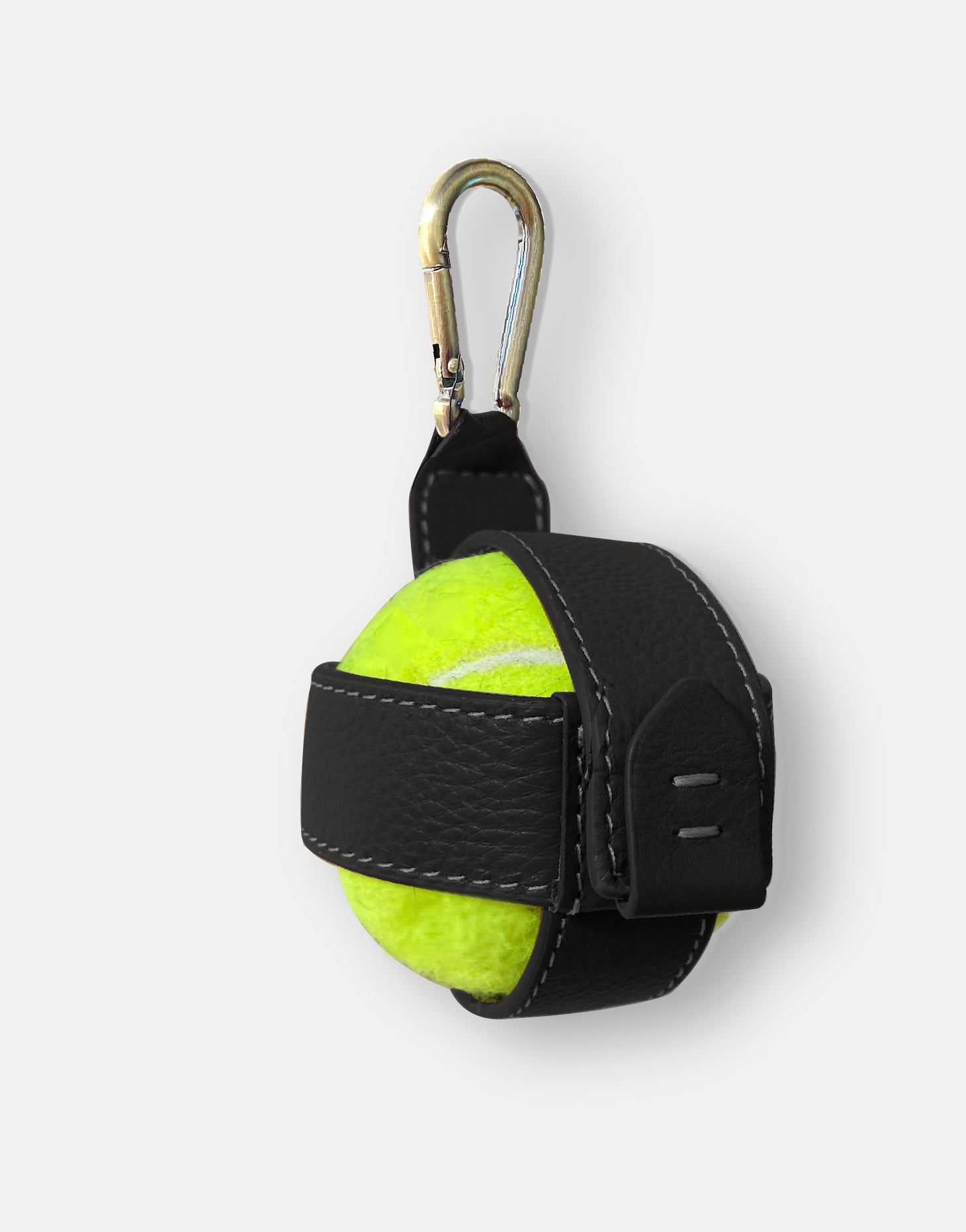 Leather Dog Tennis Ball Holder Black