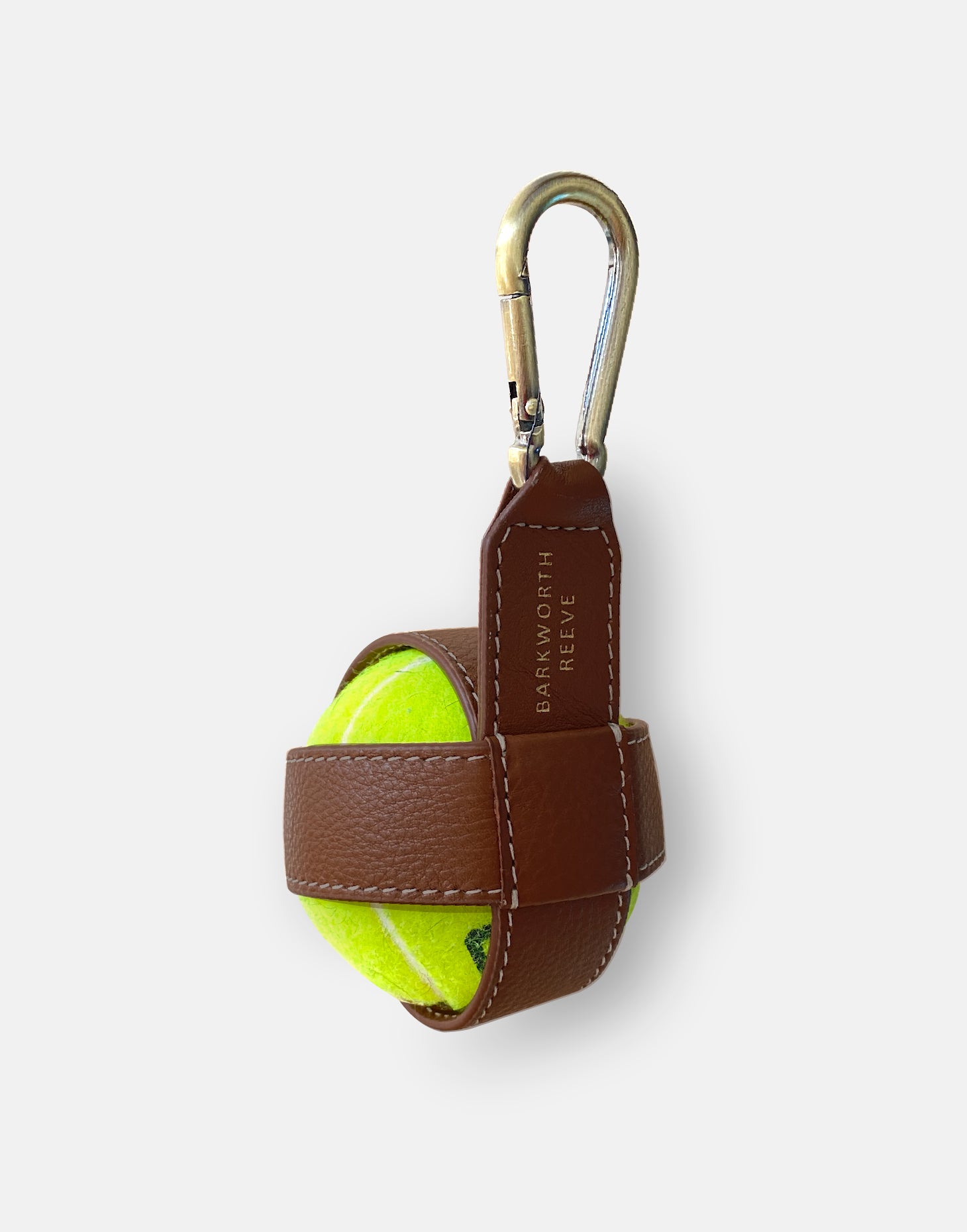 Dog Ball Holder in Tan Leather