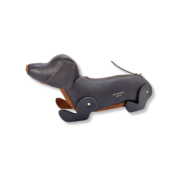 Sausage Dog Zipped Case in Chocolate Leather & Tan Suede